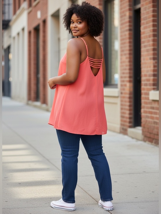 Umgee Tops - Umgee Coral Swing Cami Top, Size Large - EUC